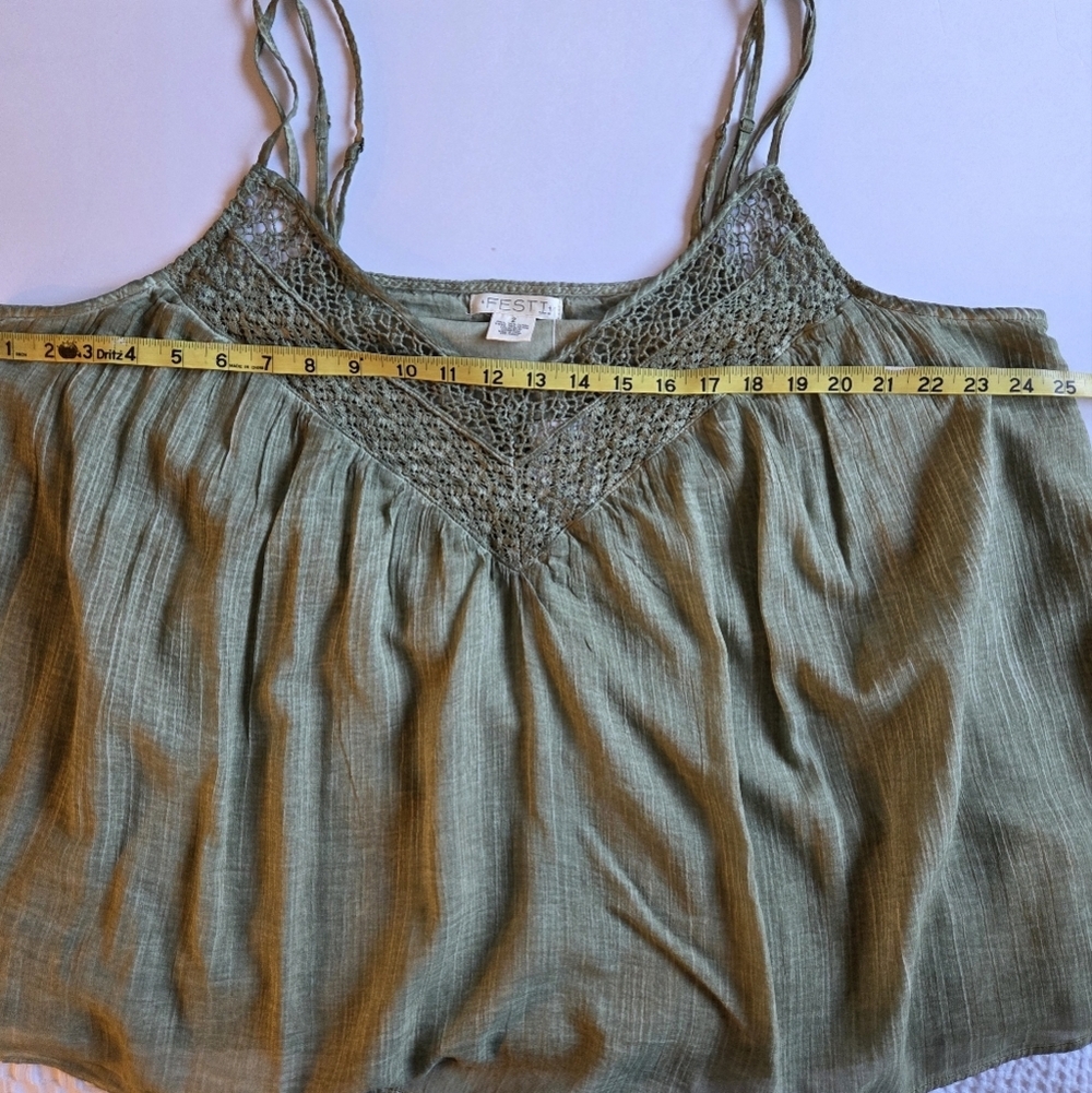 Torrid Festi Crochet Cami‐ Olive Green - Picture 5 of 8